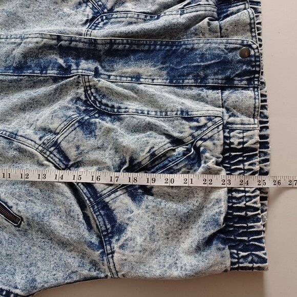 Giacca Blues 80s Acid-wash Denim Bomber Jacket - Picture 15 of 16